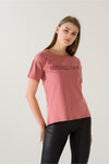 Kadın Spread Love Gül Kurusu Baskılı T-Shirt 21006
