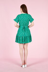 Kadın Bağıcık Detaylı Bürümcük Elbise 23062 Yeşil