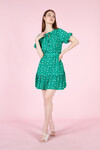 Kadın Bağıcık Detaylı Bürümcük Elbise 23062 Yeşil