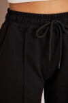 Kadın Bol Paça Beli Lastikli Mevsimlik Pantolon 23506 Siyah