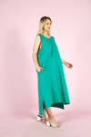 Kadın İki İplik Penye Baskılı Elbise 23151 Yeşil